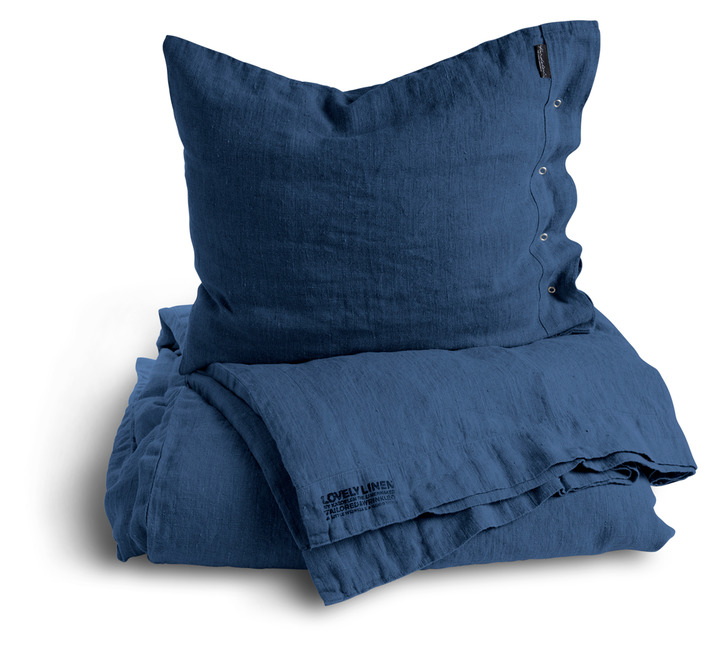 Bettbezug von Lovely Linen Kardelen in blau