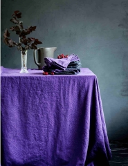 Leinen Tischdecke Lovely Linen in auberginefarben