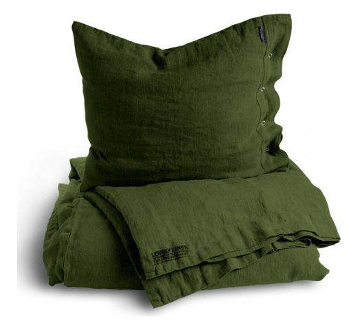 Premium Bettwäsche von Lovely Linen in jeep green.