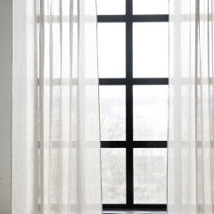 Leinen Garza Vorhang mit Tunnelzug Natural, Leinengewebe Mitte