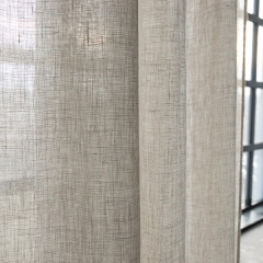 Leinen Garza Vorhang mit Tunnelzug Natural, Detail Leinenstoff