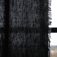 Vorhänge und Gardinen von LineMe in Charcoal Terra Fringe, Fransenlänge