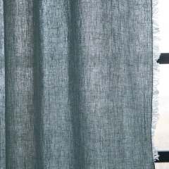 Vorhänge und Gardinen von LineMe in Ice Blue Terra Fringe, Detail Fransenabschluss