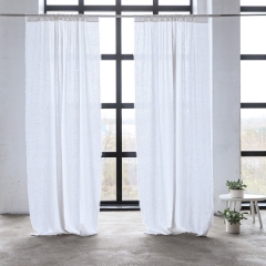 Vorhänge und Gardinen von LineMe in Optical White Terra Fringe, Vorhangpaar