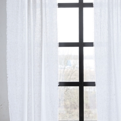 Vorhänge und Gardinen von LineMe in Optical White Terra Fringe, Detail Fransen