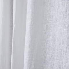 Vorhänge und Gardinen von LineMe in Optical White Terra Fringe, Detail Leinenstoff